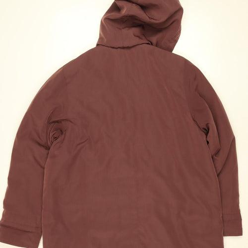 Bonmarché Women’s Brown Hooded Mid-Length Rain Coat Size M