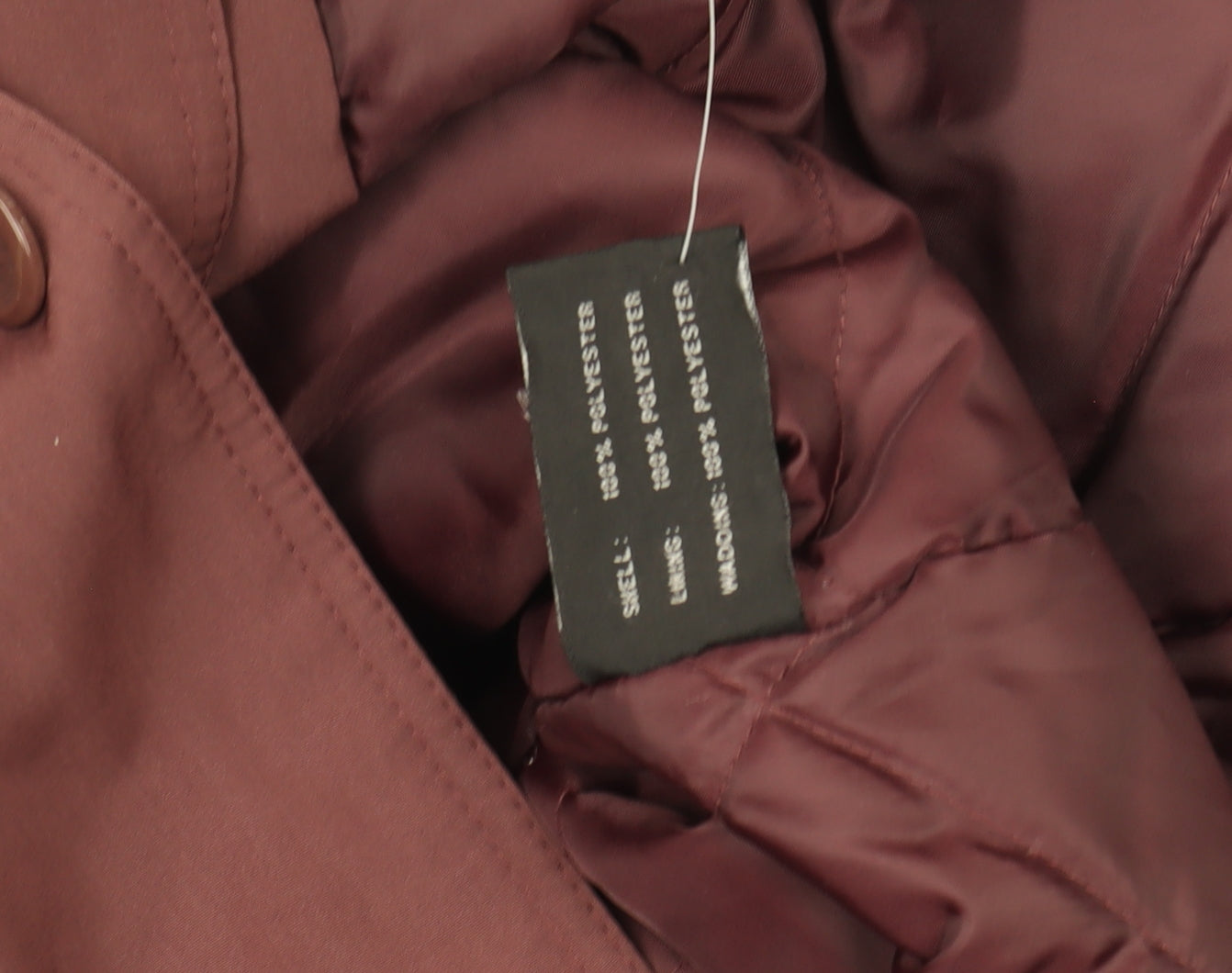 Bonmarché Women’s Brown Hooded Mid-Length Rain Coat Size M