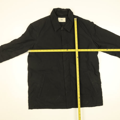 Folk Women's Black Mid-Length Overcoat Size 10 Lined Polyester