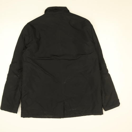 Folk Women's Black Mid-Length Overcoat Size 10 Lined Polyester