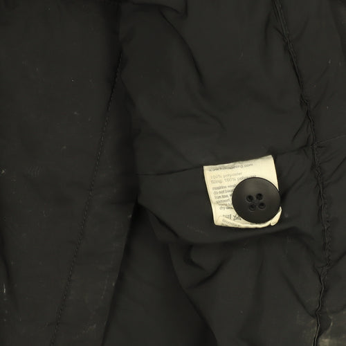 Folk Women's Black Mid-Length Overcoat Size 10 Lined Polyester