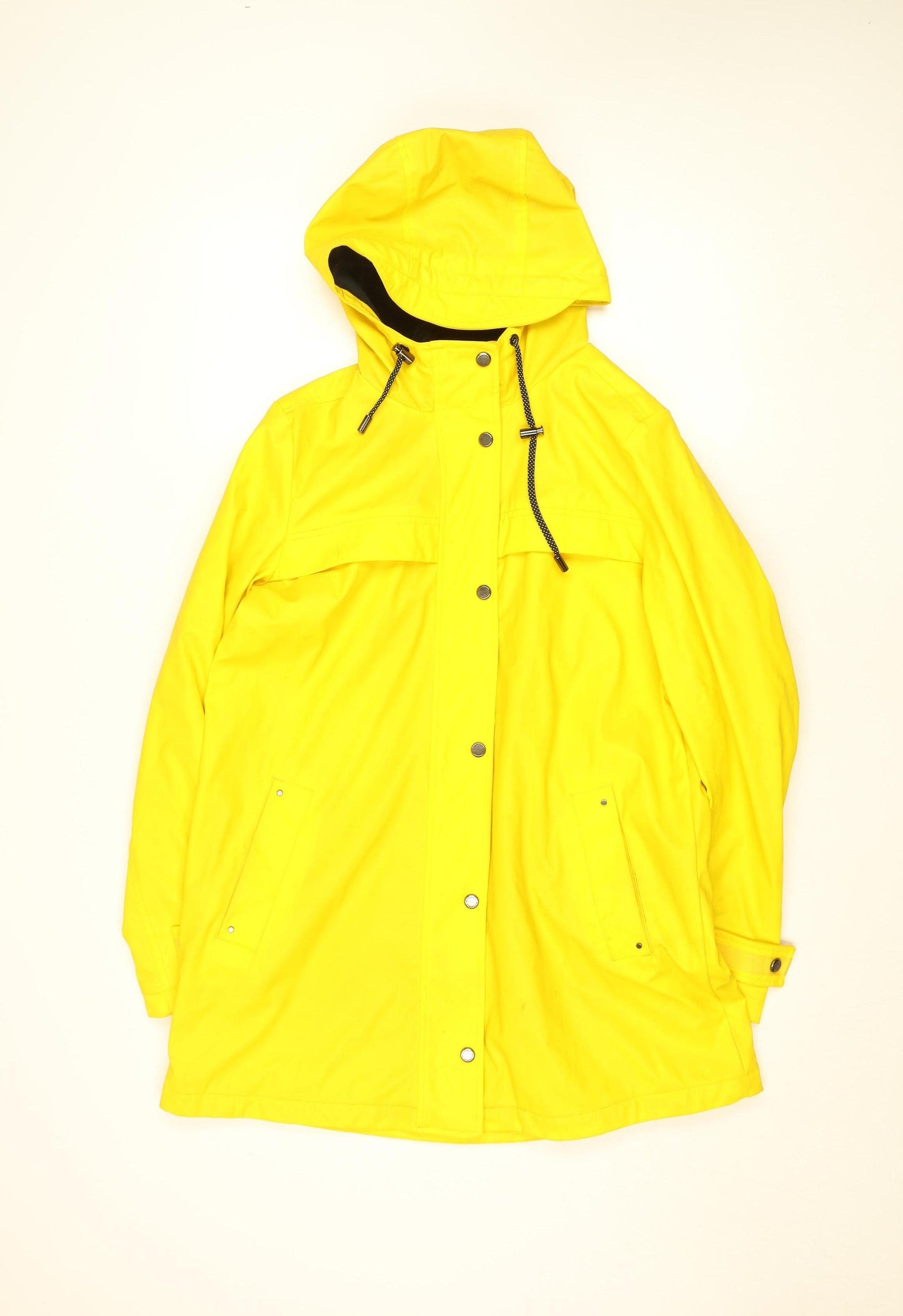 Weatherproof Womens Yellow Hooded Waterproof Rain Coat Jacket M