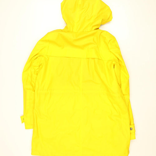 Weatherproof Womens Yellow Hooded Waterproof Rain Coat Jacket M