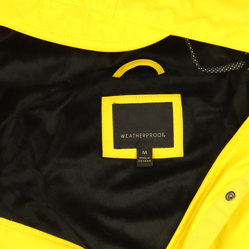 Weatherproof Womens Yellow Hooded Waterproof Rain Coat Jacket M
