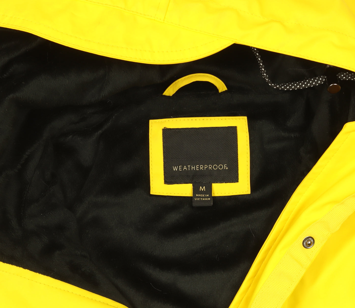 Weatherproof Womens Yellow Hooded Waterproof Rain Coat Jacket M
