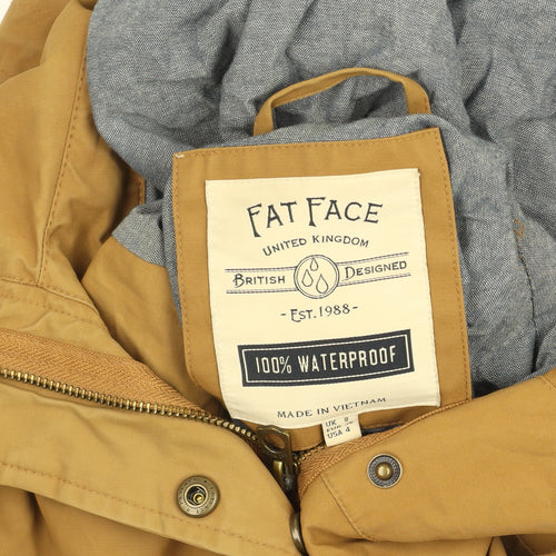 FatFace Women’s Brown Waterproof Hooded Parka Jacket Size 8