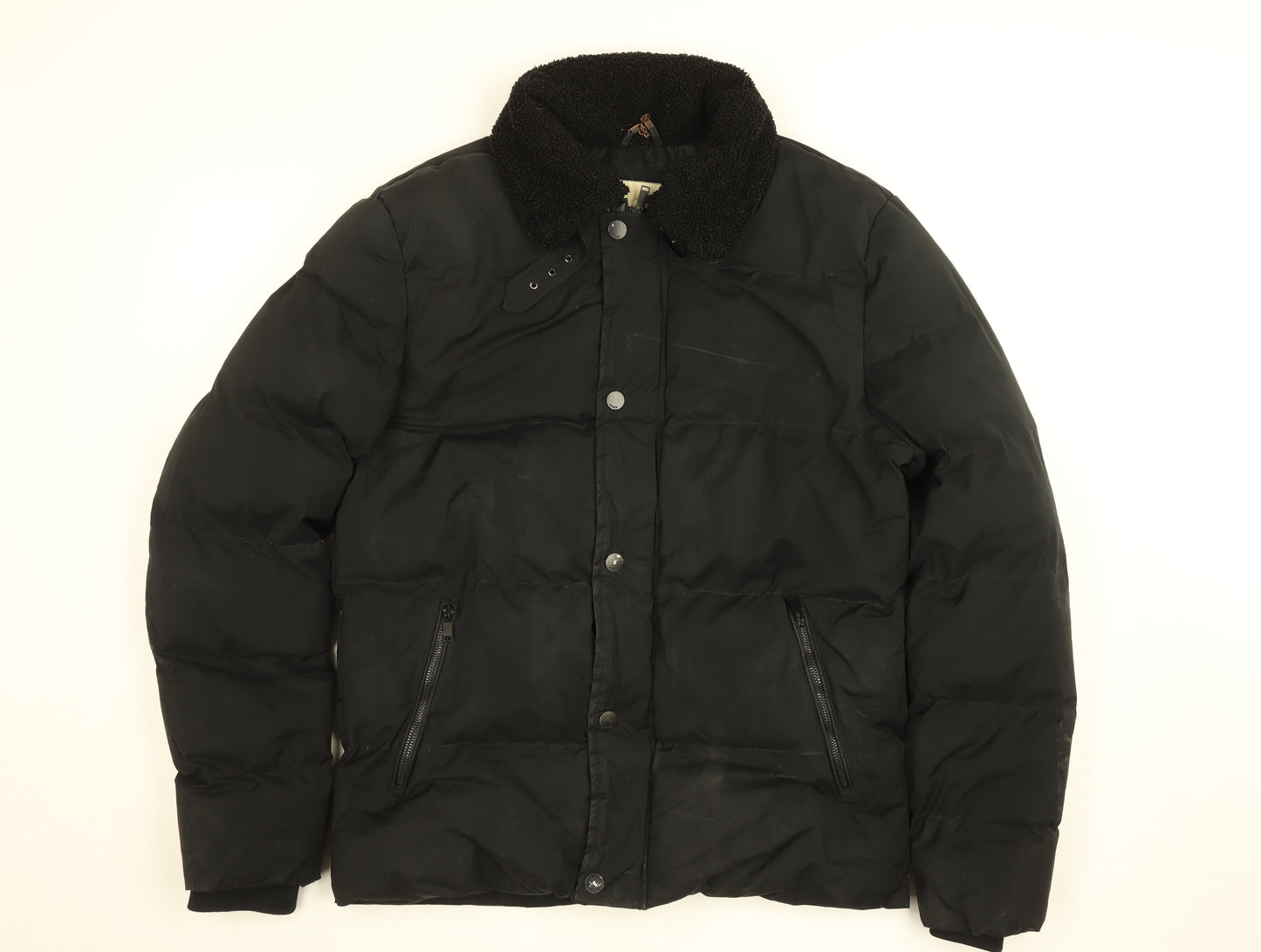 NINES Collection Women's Black Puffer Jacket Size M Winter Lined Coat