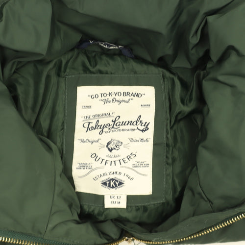 Tokyo Laundry Women’s Green Quilted Puffer Jacket UK 12