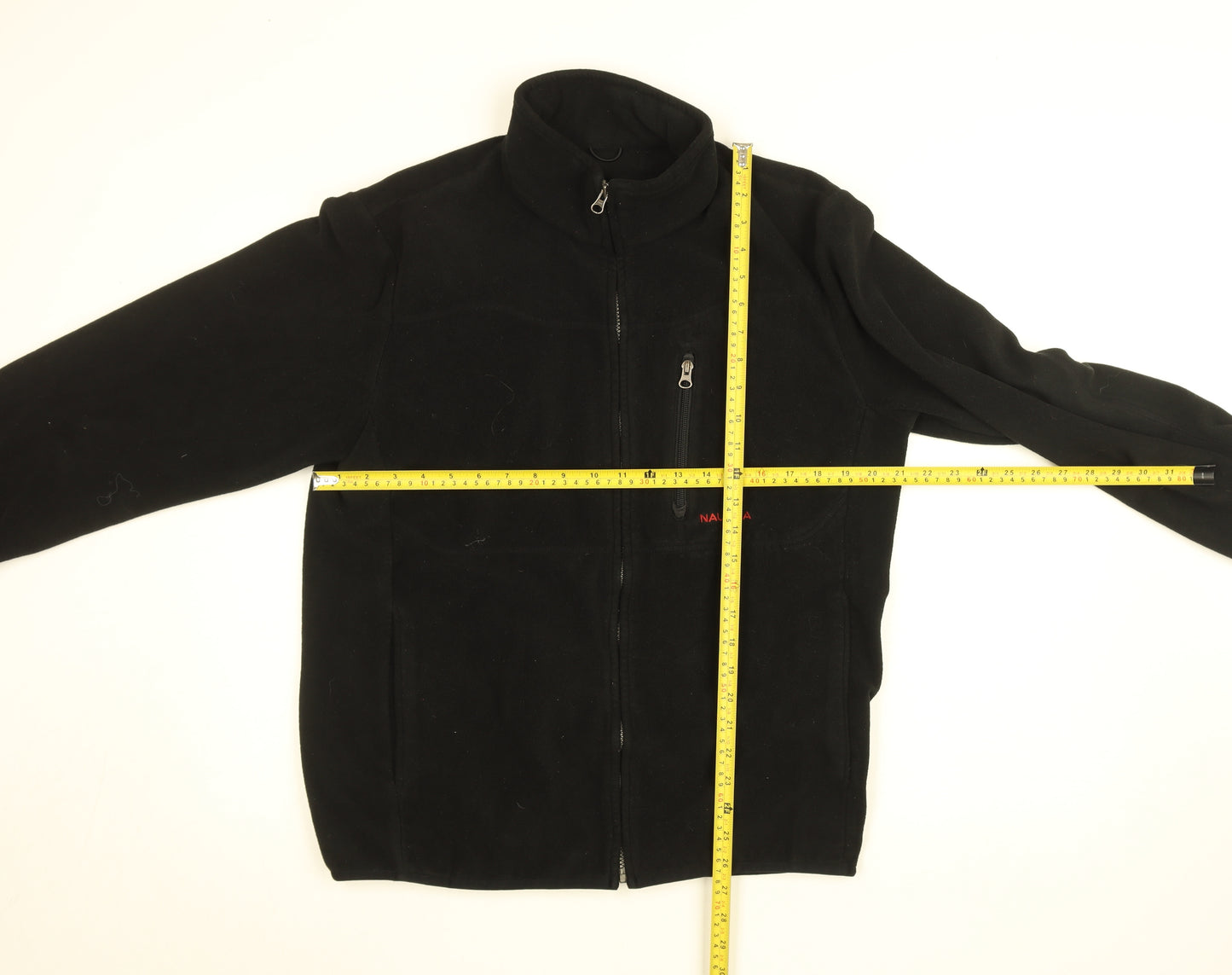 Nautica Men's Black Fleece Zip-Up Jacket Size L Regular Fit
