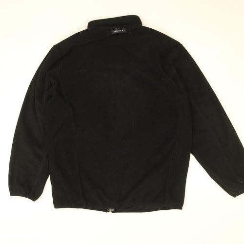 Nautica Men's Black Fleece Zip-Up Jacket Size L Regular Fit