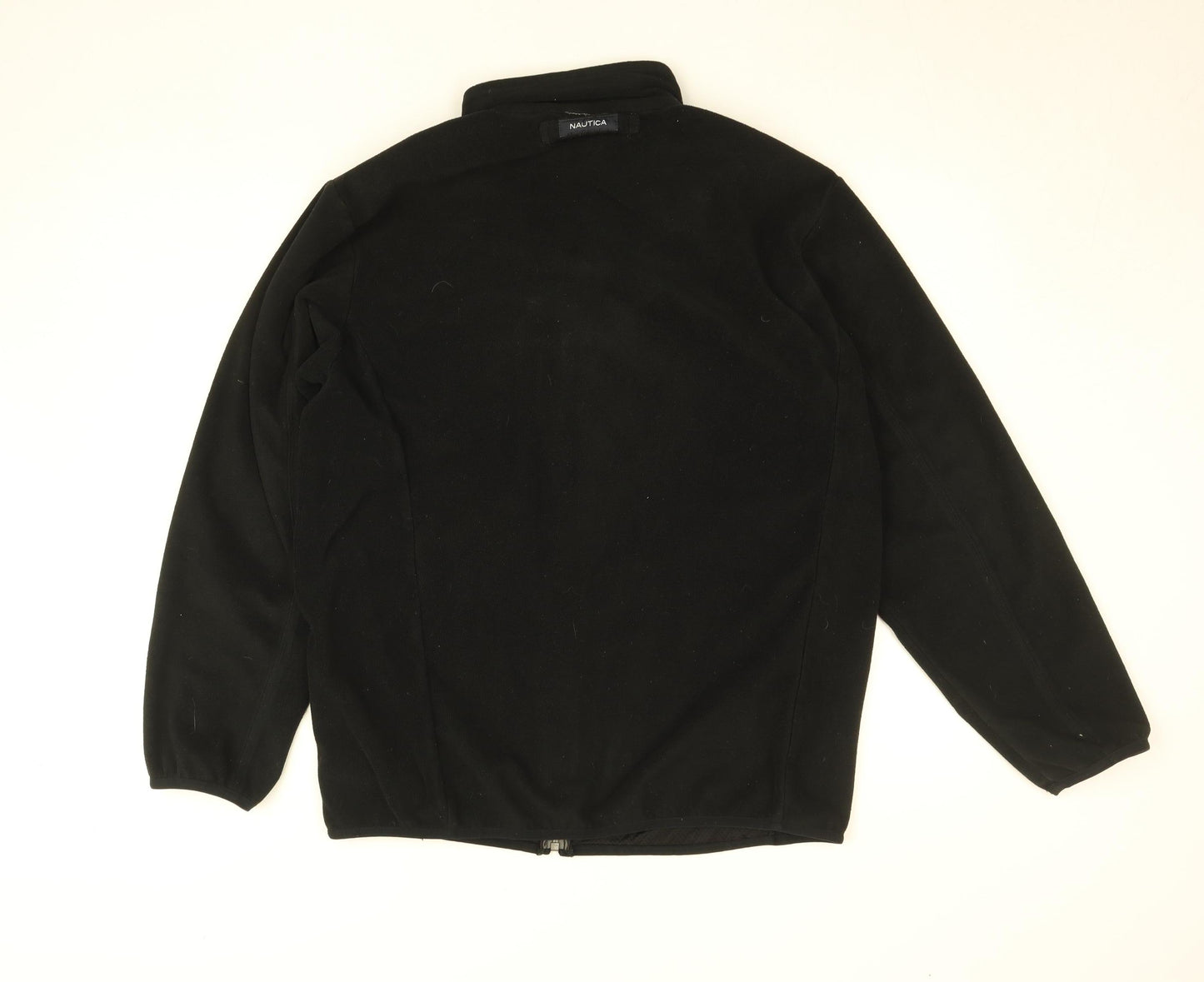 Nautica Men's Black Fleece Zip-Up Jacket Size L Regular Fit