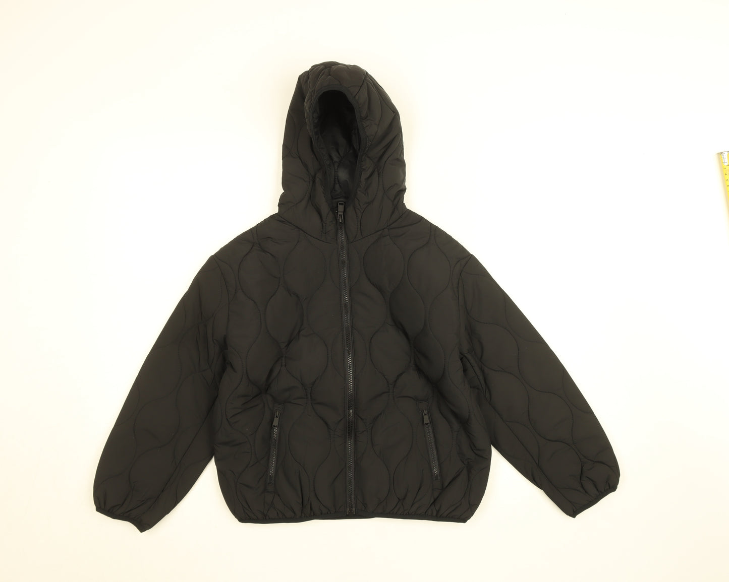 Marks and Spencer Girls Black Hooded Quilted Puffer Jacket 8-9 Years
