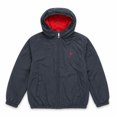 Penguin Boys Blue Hooded Windbreaker Jacket 8-9 Years Cotton Nylon