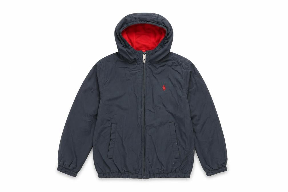 Penguin Boys Blue Hooded Windbreaker Jacket 8-9 Years Cotton Nylon