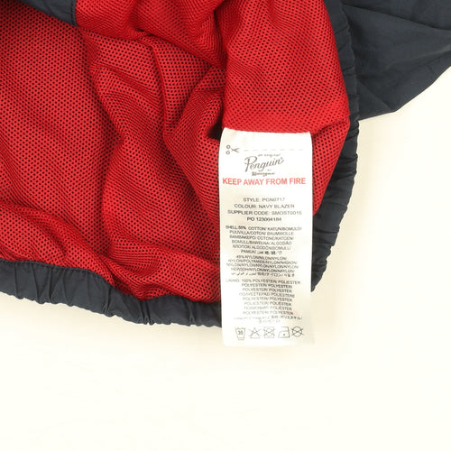Penguin Boys Blue Hooded Windbreaker Jacket 8-9 Years Cotton Nylon