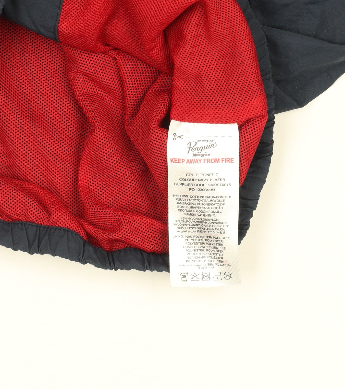 Penguin Boys Blue Hooded Windbreaker Jacket 8-9 Years Cotton Nylon