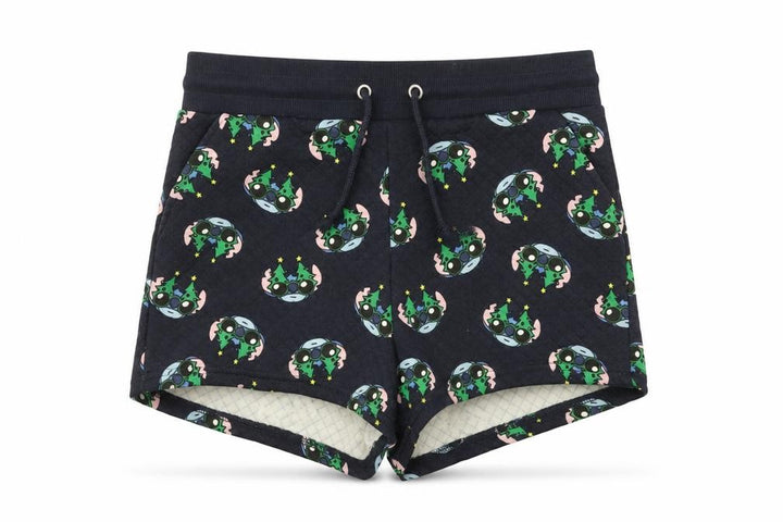 Primark Girls Navy Stitch Christmas Shorts Medium 12-13 Years Cartoon Print