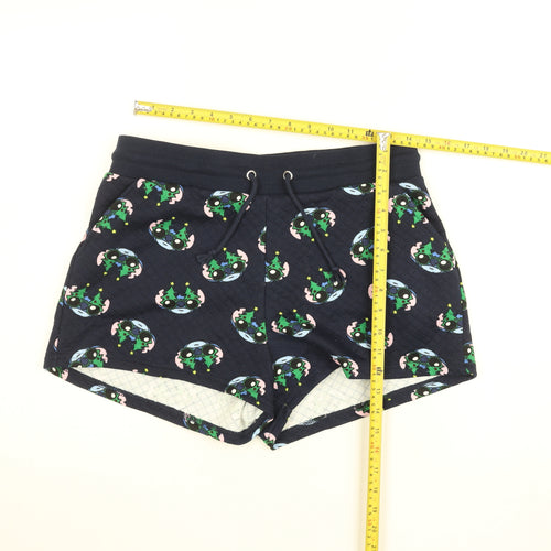Primark Girls Navy Stitch Christmas Shorts Medium 12-13 Years Cartoon Print