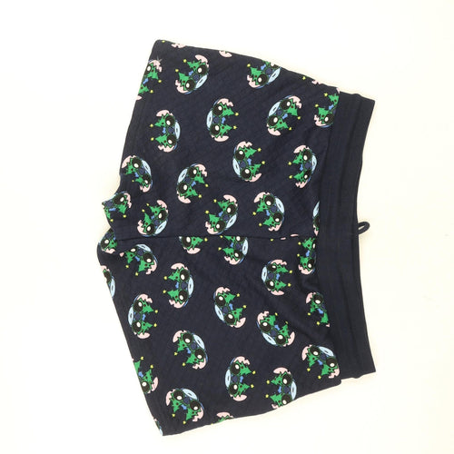 Primark Girls Navy Stitch Christmas Shorts Medium 12-13 Years Cartoon Print