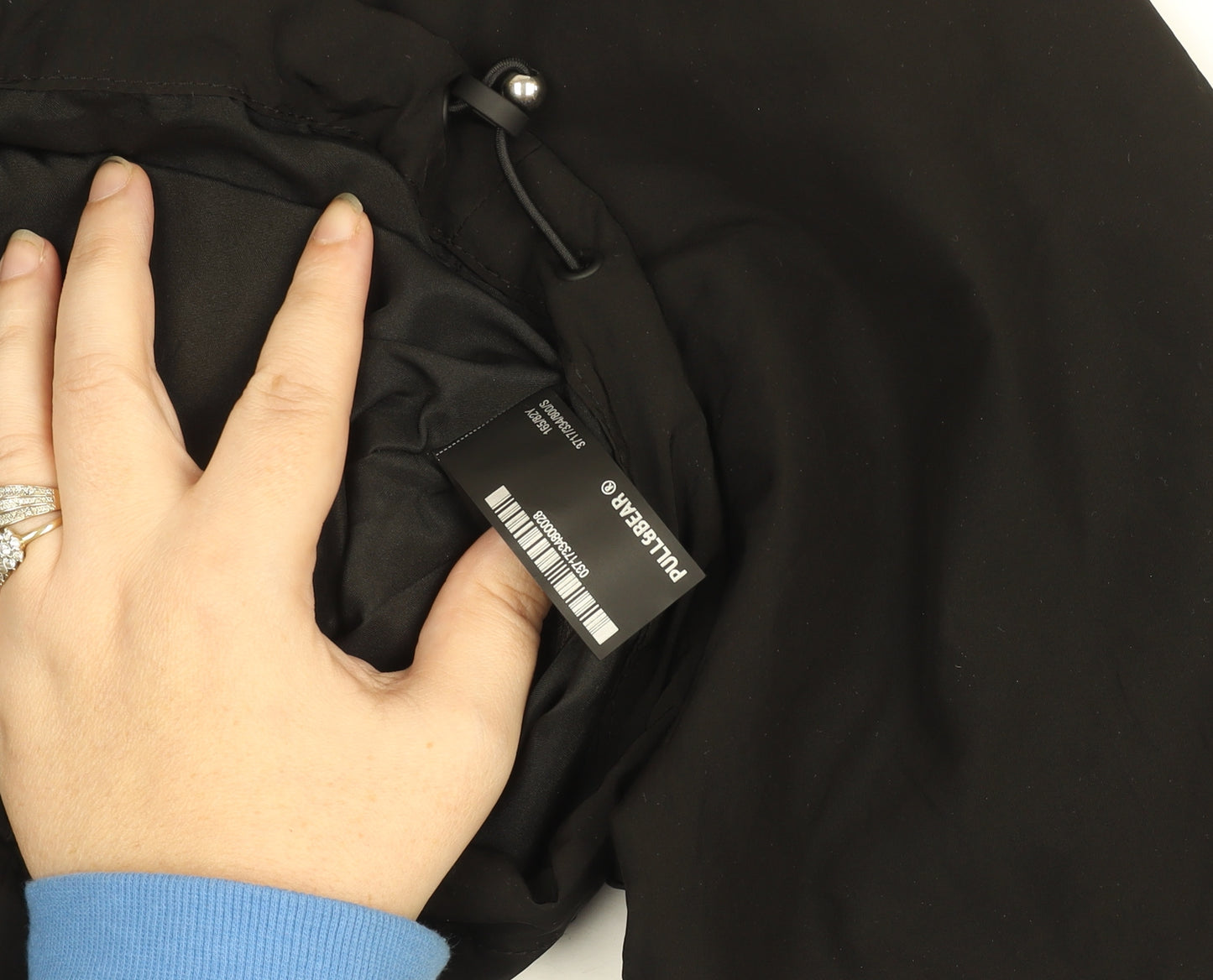 Pull&Bear Girls Black Cropped Hooded Puffer Jacket Size 8 Years