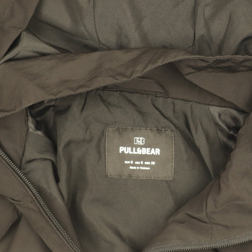 Pull&Bear Girls Black Cropped Hooded Puffer Jacket Size 8 Years