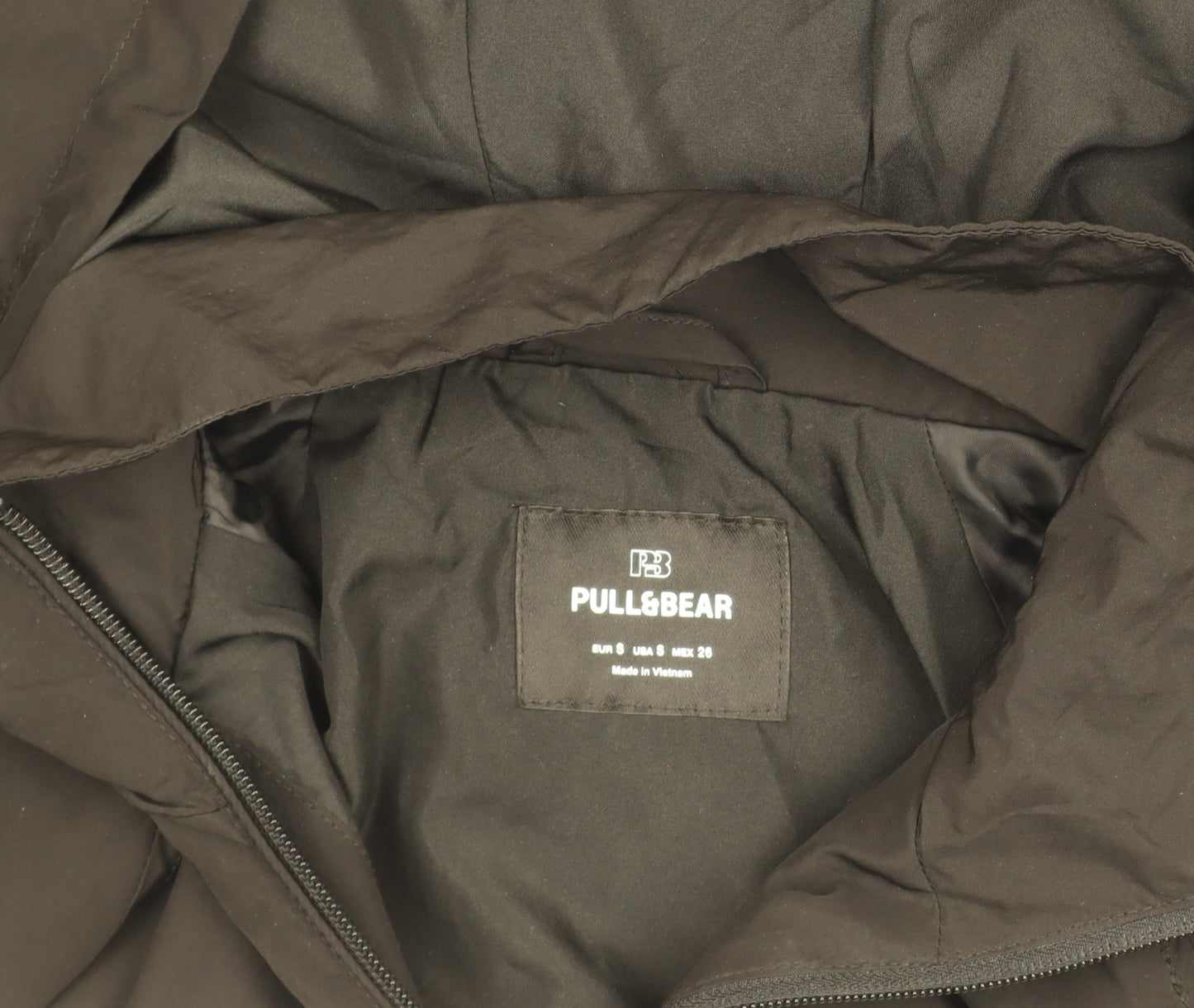 Pull&Bear Girls Black Cropped Hooded Puffer Jacket Size 8 Years