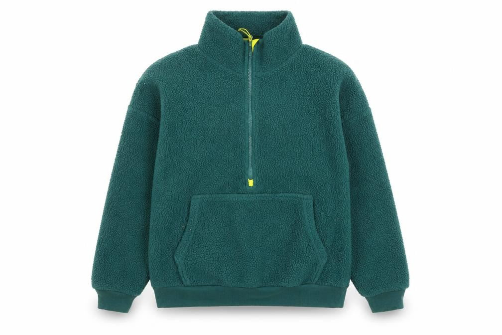 Front view of Dunnes Women Green XS 1/2 Zip Fleece Pullover Sweatshirt