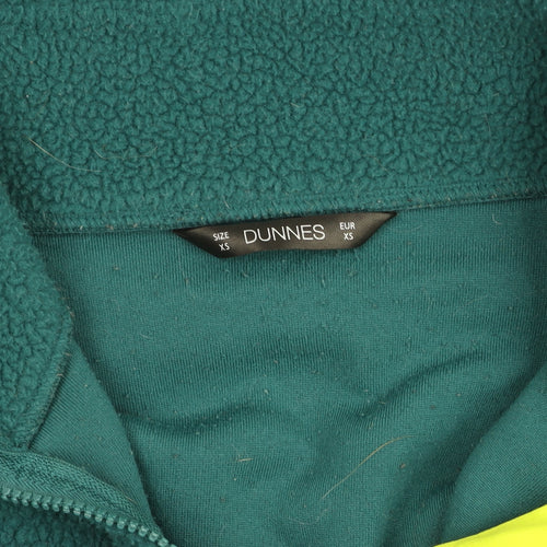 Dunnes Women Green XS 1/2 Zip Fleece Pullover Sweatshirt