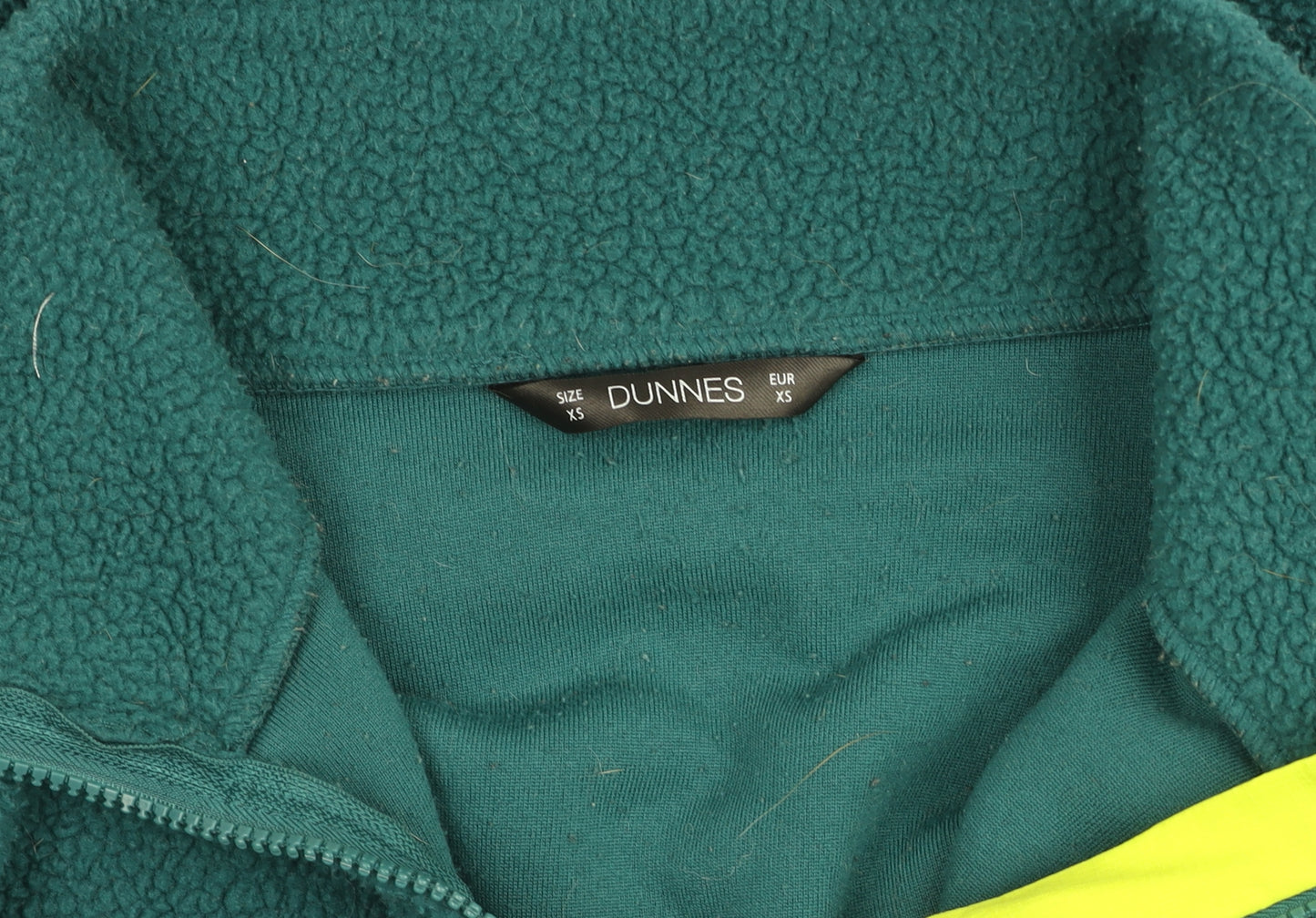 Dunnes Women Green XS 1/2 Zip Fleece Pullover Sweatshirt