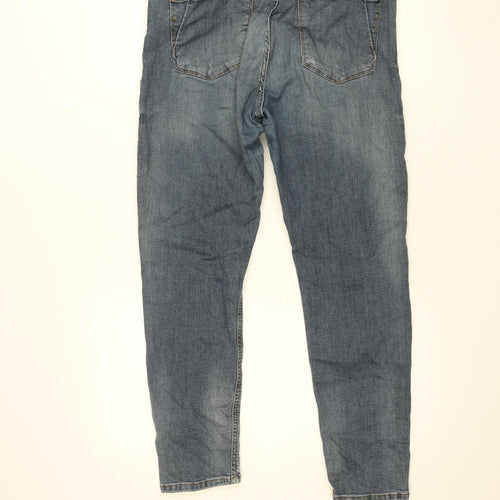 River Island Women Blue Mid Rise Boyfriend Jeans Size 16