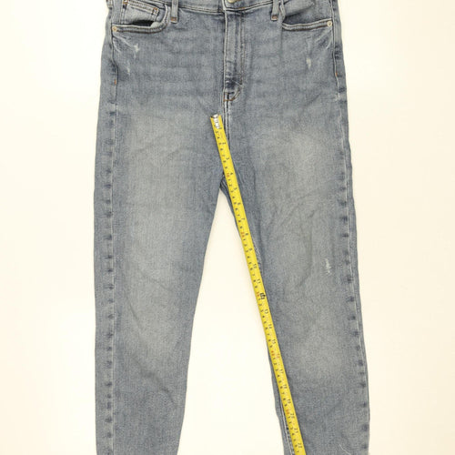 River Island Women's Blue Light Wash Distressed Ankle Slim Jeans Size 8