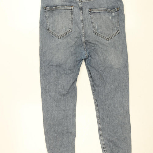 River Island Women's Blue Light Wash Distressed Ankle Slim Jeans Size 8