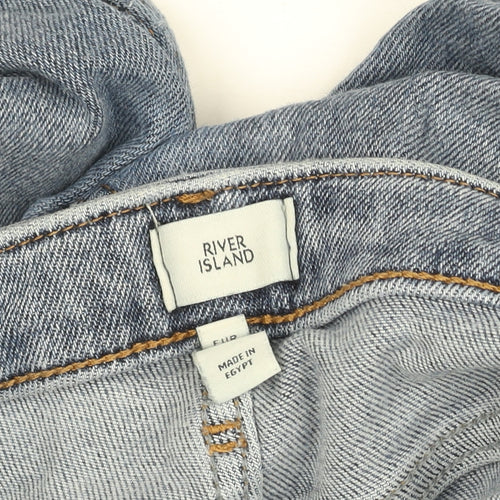 River Island Women's Blue Light Wash Distressed Ankle Slim Jeans Size 8