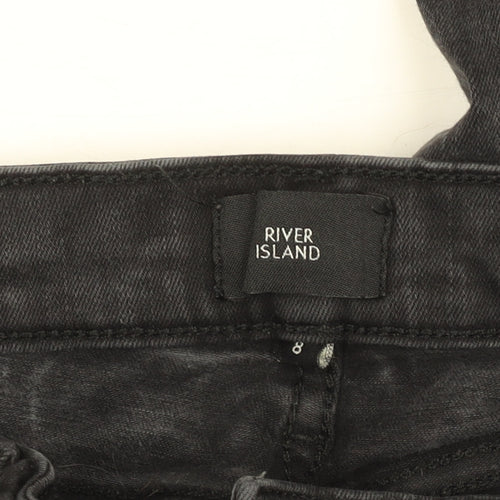 River Island Women’s Black Molly Lace-Up Skinny Jeans Size 8