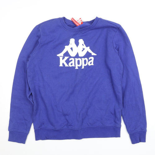 Kappa Women Blue Medium Logo Crew Neck Pullover Sweatshirt