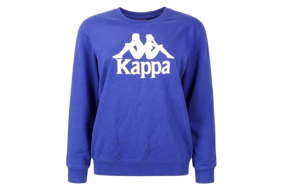 Front view of Kappa Women Blue Medium Logo Crew Neck Pullover Sweatshirt
