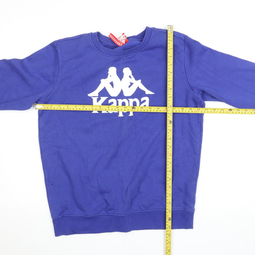 Kappa Women Blue Medium Logo Crew Neck Pullover Sweatshirt