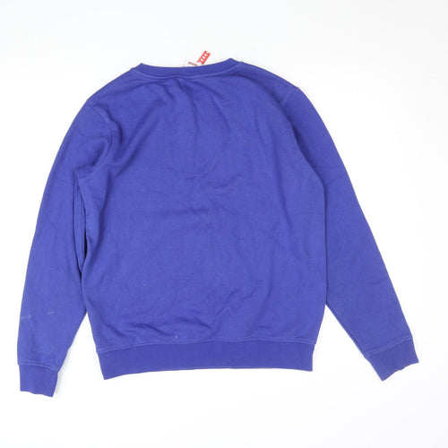 Kappa Women Blue Medium Logo Crew Neck Pullover Sweatshirt