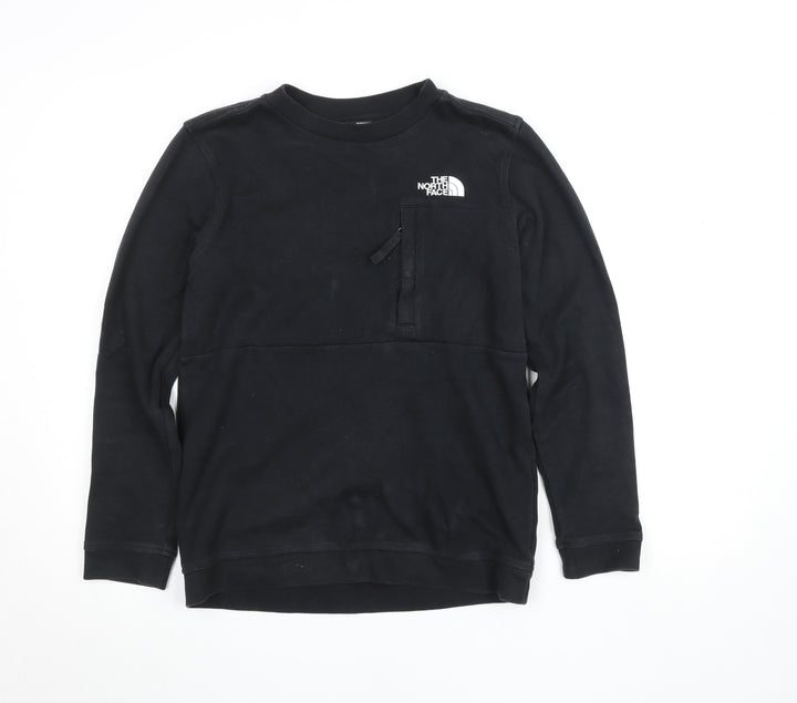 The North Face Black Cotton Crew Neck Sweatshirt Boys L