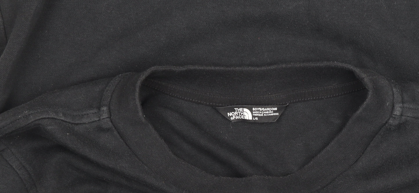 The North Face Black Cotton Crew Neck Sweatshirt Boys L
