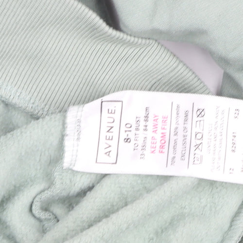 Avenue Women Green Embroidered Floral Pullover Hoodie Size 8-10