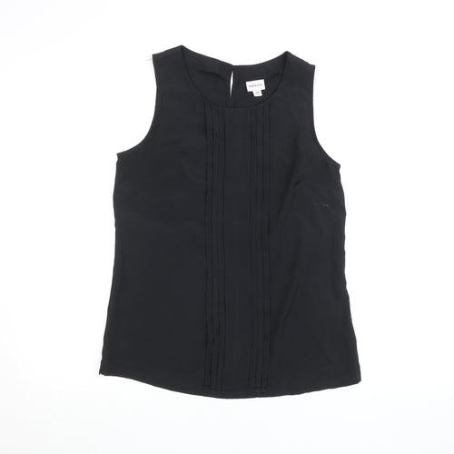 Merona Women Black Sleeveless Pleated Chiffon Blouse Size S