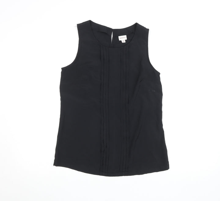 Merona Women Black Sleeveless Pleated Chiffon Blouse Size S