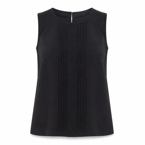 Merona Women Black Sleeveless Pleated Chiffon Blouse Size S