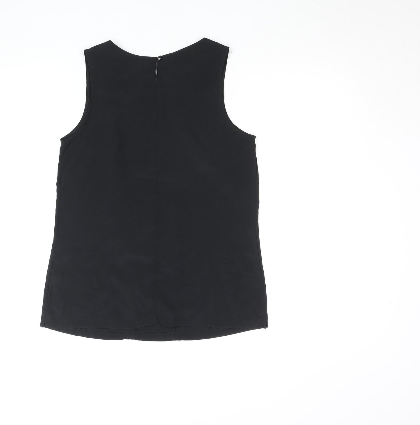 Merona Women Black Sleeveless Pleated Chiffon Blouse Size S