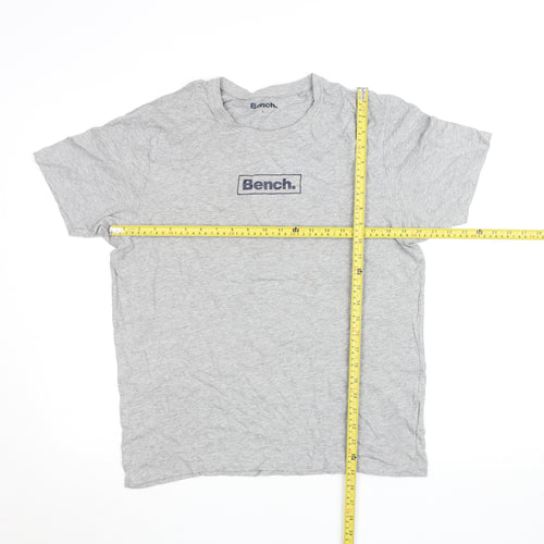 Bench Men's Grey Cotton Blend Logo T-Shirt Size L