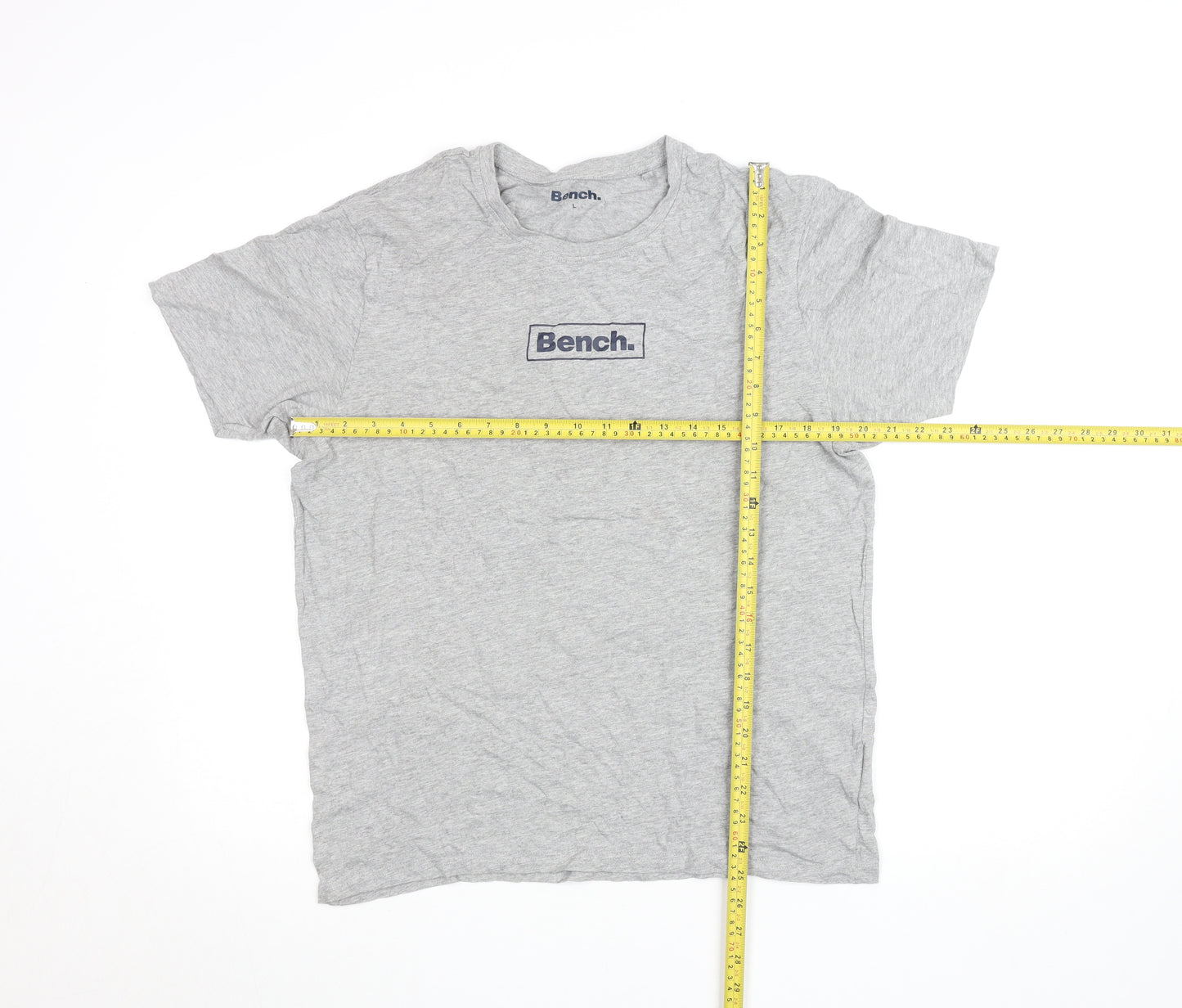 Bench Men's Grey Cotton Blend Logo T-Shirt Size L