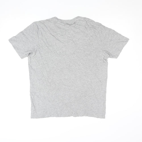 Bench Men's Grey Cotton Blend Logo T-Shirt Size L