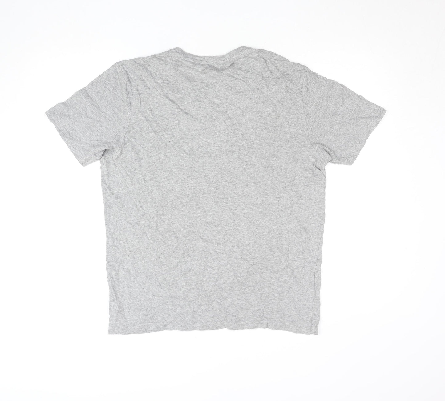 Bench Men's Grey Cotton Blend Logo T-Shirt Size L