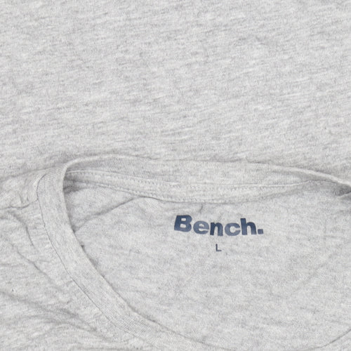 Bench Men's Grey Cotton Blend Logo T-Shirt Size L